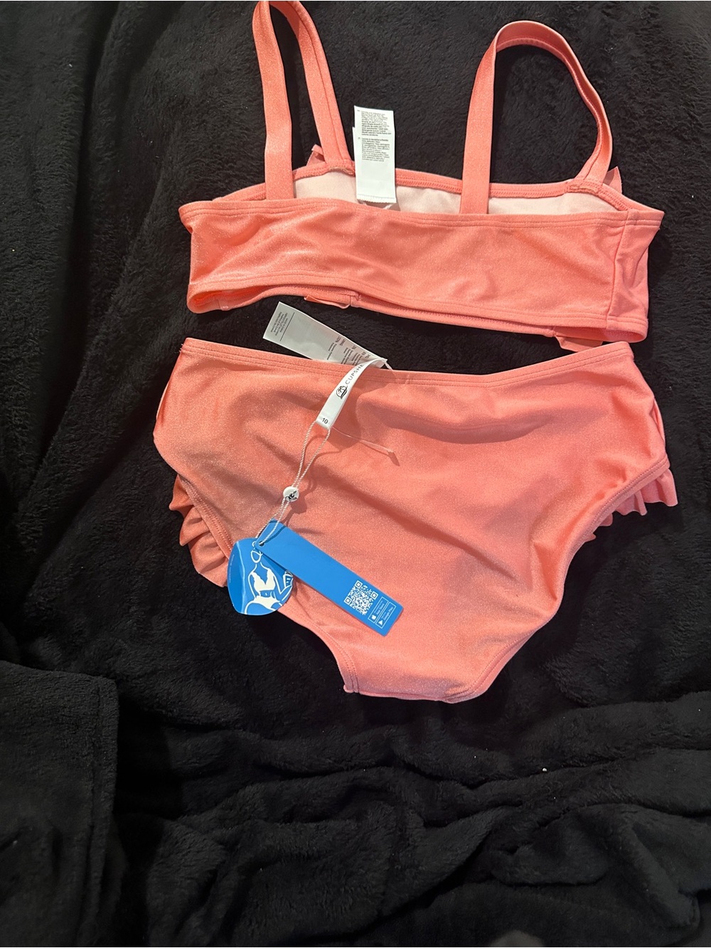 Cupshe Coral Pink Girls Two-Piece Swim Set